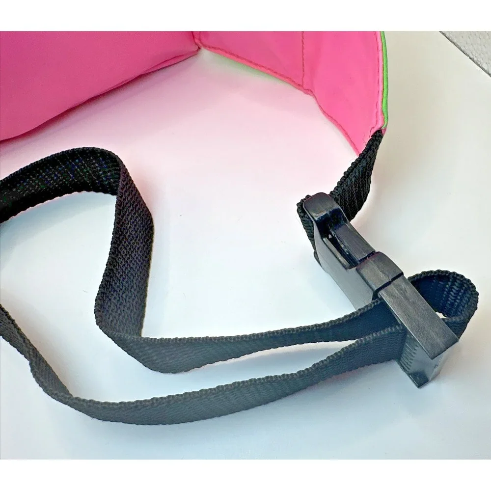 Vintage 1990s Girls Neon Pink Green Star Belt Bag Fanny Pack Youth Kids CDI